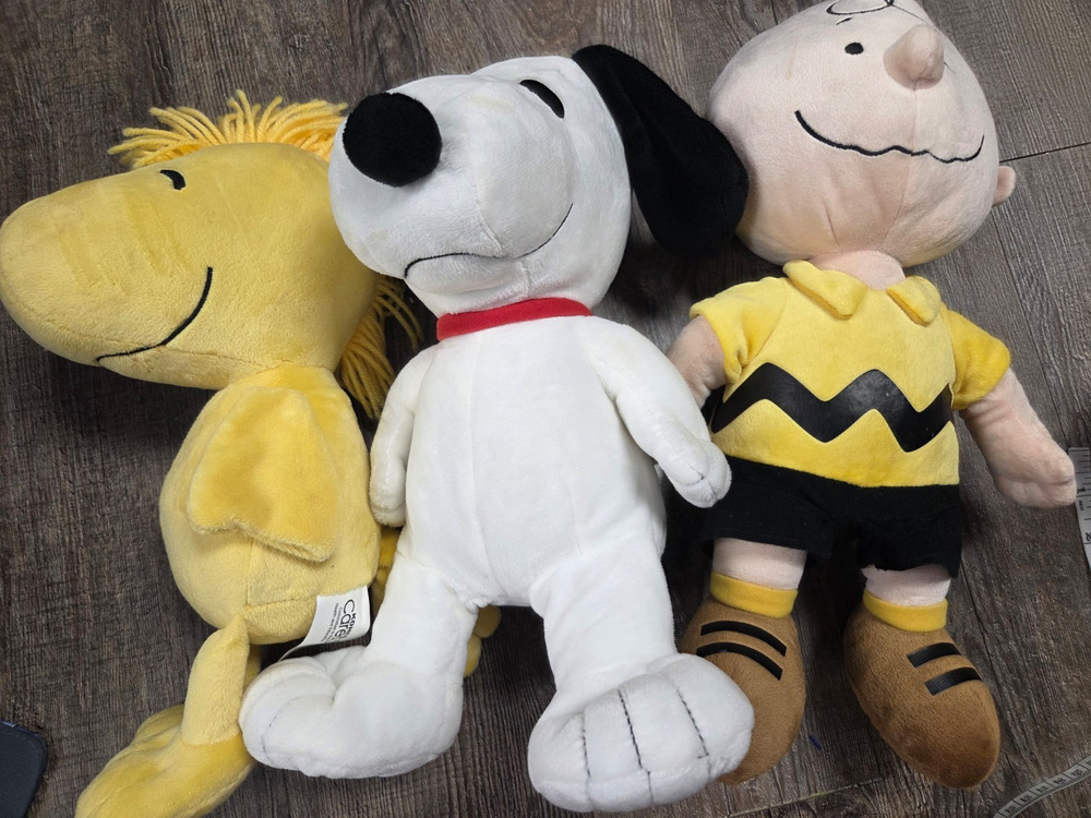 Charlie Brown Snoopy Dog Woodstock Peanuts Kohls Cares Plush Toy Set Lot of 3